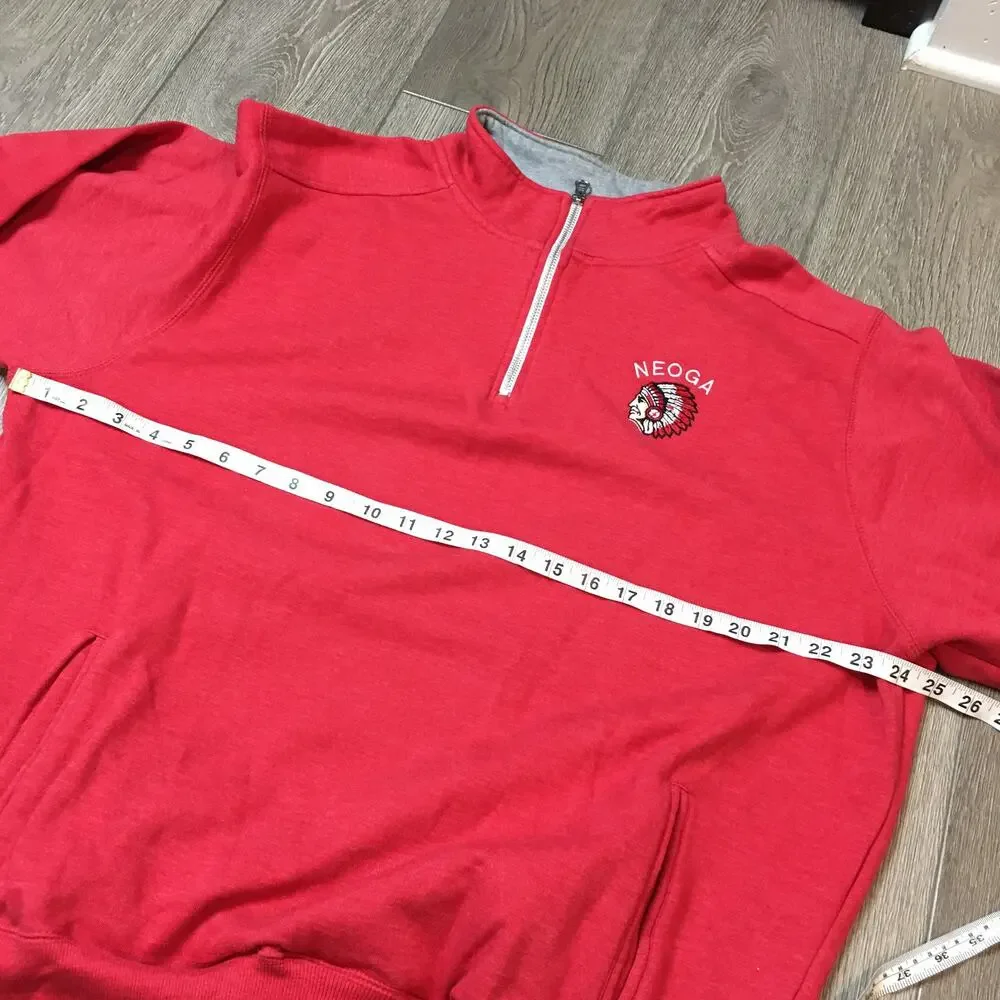 Neoga 1/4 Zip Up Sweatshirt Red Long Sleeve Sizes XL